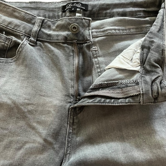 Charlie Grey Cropped Slim Straight Jeans Size 8 | Stretch Mid-Rise Casual Denim - Picture 4 of 10